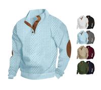 Generisch Cross and Crown Sweaters - Jersey de manga larga para hombre, cuello alto, trenzado, codo, cuello alto, cuello alto, azul, XXL