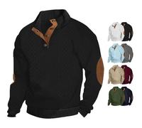 Generisch Cross and Crown Sweaters - Jersey de manga larga para hombre, cuello alto, trenzado, codo, cuello alto, cuello alto, Negro , XL