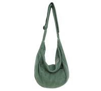 Generisch Crossbody Bag Damen Herren Umhängetasche Damen, Cord Tasche Handtasche Damen Groß Casual Schultertasche mit verstellbarer Schultergurt für Schule Büro Arbeit Reisen Ausflug Einkaufauf, verde