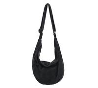 Generisch Crossbody Bag Damen Herren Umhängetasche Damen, Cord Tasche Handtasche Damen Groß Casual Schultertasche mit verstellbarer Schultergurt für Schule Büro Arbeit Reisen Ausflug Einkaufauf, Negro