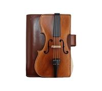 Generisch Cuaderno escolar - Diario de estilo vintage con patrón de violín - Planificador de cuero para estudiantes, profesores, estudios, profesión, viajes de negocios