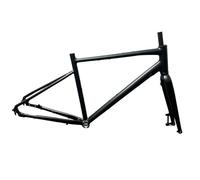 Generisch Cuadro de Bicicleta Grava Aluminio, Frenos Disco, Eje pasante, tija sillín 27,2mm, enrutamiento Cable Interno, Ancho máximo neumático 700c * 40c, Carretera(Black,470mm)