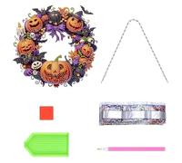 Generisch Cuadro de diamantes de imitación, decoración de pared de ventana decorativa 2D acrílico | Juego de manualidades de pintura de piedra para dormitorio, apartamento, coche, actividad, Halloween