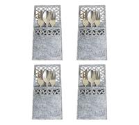 Generisch Cubertería de Navidad, soporte para cubiertos, bolsillos rectangulares, cuchillo de Navidad y tenedor para bodas rústicas, fiestas de Navidad, decoración de mesa, 20 x 10 cm