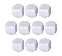Generisch Cubo acrílico en - 10, Cubo de 6 Lados | Cubo de Madera para Bricolaje, Pintura, conteo de matemáticas, Dibujo Creativo, Dados para niños | Dados Redondos Blancos. Aula, Juegos de