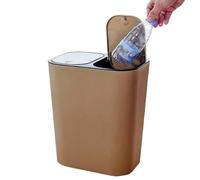 Generisch Cubo de basura de dos cámaras con dos compartimentos, cubo de basura de 18 L con tapas de botón a presión, contenedor de basura de cocina para salón, terraza, camping, jardín, hogar, comedor