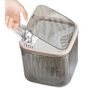 Generisch Cubo de basura de escritorio, cubo de basura con tapa a presión, recipiente multifunción como organizador de cosméticos para recortes de papel, pinceles de maquillaje y optimización del