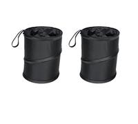 Generisch Cubo de basura para coche negro, impermeable, a prueba de fugas, bolsa nevera de 4 litros con bolsillo lateral para el respaldo (Color1 2pcs)