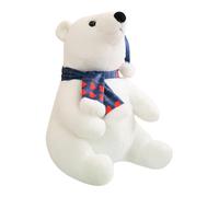 Generisch Cuddly Toy - Peluche de Oso Polar de Navidad para niños Comfort | Muñeca Suave con Bufanda y diseño Suave y tamaño portátil para Dormitorio, salón, sofá de enfermería de Vacaciones