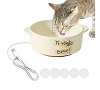Generisch Cuenco calefactor para | Cuenco de cerámica para exterior | Bebedero automático con temperatura constante para gatos, conejos, pájaros, pollos