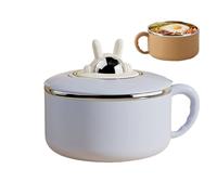 Generisch Cuenco de acero inoxidable con tapa - 1,2 L para servir fideos instantáneos para un uso flexible sobre la marcha, bandeja de grande para arroz, sándwiches, oficina, desplazamiento