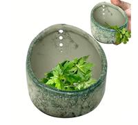 Generisch Cuenco de cerámica para hierbas con orificio redondo, herramienta para tiras de hierbas para diferentes tamaños de hojas, ayuda de cocina para desfoliar hierbas, cerámica natural para el