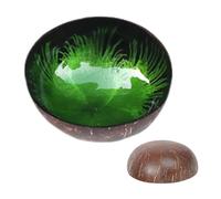 Generisch Cuenco de coco natural - Tazón de cereal pulido, decorativo | Juego de cuencos de concha | Ensalad Container for Salads, Nuts, Fruits, Drinks, Acai, Home Decoration for Office Table