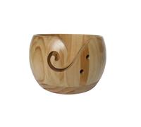 Generisch Cuenco de madera para tejer hecho a mano, almacenamiento portátil para hilo de ganchillo, cuenco decorativo con agujeros para enhebrar, para los entusiastas del punto, almacenamiento para