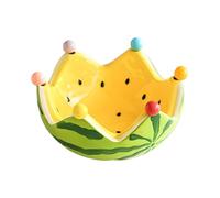 Generisch Cuenco de sandía con tenedor de fruta, cuenco de cerámica con 6 tenedores de acero inoxidable, utensilios de cocina para salón, restaurante, hogar, fiesta, cena, cafetería, bar, club, boda