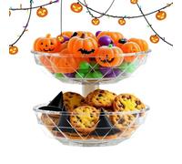 Generisch Cuenco para aperitivos en forma de calabaza, 2 compartimentos extraíbles, bandeja con tapa, soporte para confeti, mesa de cine en casa, nueces, fiesta, esquina, sala de cine, escritorio