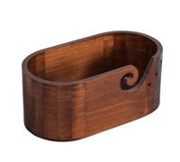 Generisch Cuencos de de madera - Cuenco de ganchillo liso con diseño de remolino, cuenco de de madera, cuencos de lana, accesorios de almacenamiento | Para tejer, ganchillo, y más