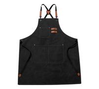 Generisch Culinary Smock - Buckle Kitchen Garment | Tela de lona con múltiples bolsillos, utility protector para baristas, barbacoas, cooks y artisans, Negro , Siehe Beschreibung