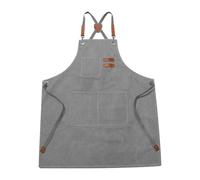 Generisch Culinary Smock - Buckle Kitchen Garment | Tela de lona con múltiples bolsillos, utility protector para baristas, barbacoas, cooks y artisans, gris, Siehe Beschreibung