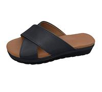 Generisch Cuñas Sandalias Mujer Sandalias Gruesas Zapatos Zapatillas Playa Cuñas Suelo Abierto Mujeres Dedos De La Moda Novela Mujeres, Negro , 42 EU