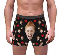 Generisch Custom for Men Personalized Funny Photo Customized Underwear Briefs for Husband Transpirable Esquí Ropa Interior Hombre, marine, S