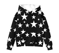 Generisch Cute Hoodies for Tween Girls Long Sleeve Star Graphic Oversized Sweatshirts Cute Fall Pullover Tops Comfy Winter Outfits S Sweatshirt Mädchen 152, Negro , 3-4 años