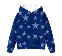 Generisch Cute Hoodies for Tween Girls Long Sleeve Star Graphic Oversized Sweatshirts Cute Fall Pullover Tops Comfy Winter Outfits S Sweatshirt Mädchen 152, azul oscuro, 7-8 años