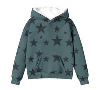 Generisch Cute Hoodies for Tween Girls Long Sleeve Star Graphic Oversized Sweatshirts Cute Fall Pullover Tops Comfy Winter Outfits S Sweatshirt Mädchen 152, verde, 4-5 años