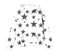 Generisch Cute Hoodies for Tween Girls Long Sleeve Star Graphic Oversized Sweatshirts Cute Fall Pullover Tops Comfy Winter Outfits S Sweatshirt Mädchen 152, Blanco, 7-8 años