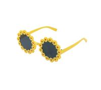 Generisch Daisy Flower Round Frame Sunglasses for Girls - Perfect for Birthday, Wedding, Summer Outdoor Party & Photo Props (Color)
