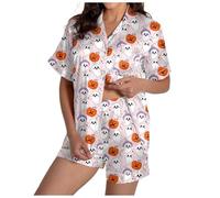 Generisch Damen Business für Damen für Damen, kurzärmliges Set mit V-Ausschnitt Shorts Fleece Damen (L)