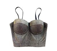 Generisch Damen Fashion Design Sense Weste Außenkorett Figurbetont atmungsaktiv Elastisch Modesch Elegant vielseitig Trägertop Stretch Tailliert bequem Sommerlich, dorado, M