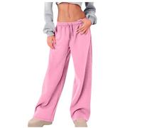 Generisch Damen Jogginghose Sporthose Lang Trainingshose Sweathose mit Kordelzug Yogahose Tights Blickdicht Sweatpants Slim Fit Freizeithose Laufhosen Modern Jogging Hose für Sport Yoga, Rosa., M
