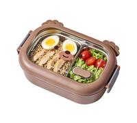 Generisch de acero inoxidable - Ensaladera aislada de 1000 ml, diseño bonito de metal dividido, para niñas, mujeres, hombres, escuela, trabajo, viajes