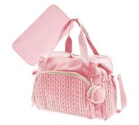 Generisch de cambio de pañales para bebé, impermeable, cambio de pañal, bolso con estuche para chupete, cuidado infantil reutilizable y autoridad de viaje para mujeres, rosa, ver