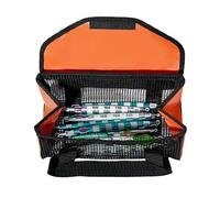 Generisch de cebo para pesca, almacenamiento de cebo de malla con asa de transporte, almacenamiento de cebo blando, para lago, río, noche, mañana, mar, naranja, Siehe Beschreibung, Ver