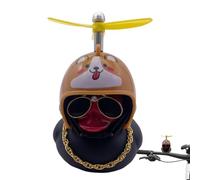 Generisch de coche para salpicadero | Pequeño coche | Adornos | Pato de goma con sombrero de hélice, adorno de pato para salpicadero de coche, decoración de coche, moto, bicicleta
