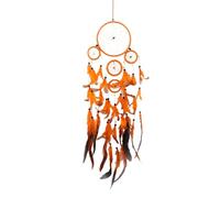 Generisch de color naranja - sueño sin pesadillas, decoración de pared bohemia hecha a mano, de plumas naturales, 60 cm, móvil colgante grande, regalo para habitación de los niños