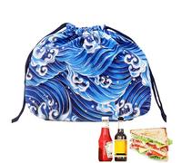 Generisch de la compra de almuerzo, estilo japonés, estilo interior, lonchera, de almuerzo, con cordón, reutilizable, portátil, de almacenamiento para el trabajo, multiusos, utilidad