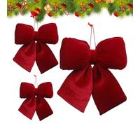 Generisch de Navidad - Bow | Red Christmas Tree Velvet Decoration | Bow Christmastree Ornament | Garland Bows for Tree Home Front Door Wreath Holiday Garland Wrapping Treat Bags