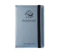 Generisch de Piel para Pasaporte, Protectora de Tarjeta de Identidad | Passportt Coverr Casse Organizador con Cartera para Tarjetas de crédito, Monedas, Tarjetas de Negocio, Azul, Ver
