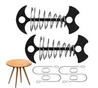 Generisch Deck Tie Down Peg - Rust-Resistant Fishbone Deck Pegs with 2 Ropes & 4 Carabiners | 2 Pieces Gap Between Boards Set for BBQ Grills Surfboards Tables Chairs, Kayak, Outdoor Furniture