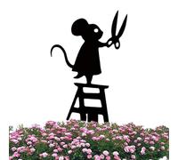 Generisch Decoración de jardín de Metal, Resistente al Agua, Figura Decorativa de un ratón Que roba | decoración de jardín como de jardín | para la terraza, el césped, el jardín,