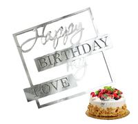 Generisch Decoración para tartas con texto "Happy Birthday My Love Cake Topper | Novedad Única Inserción para Tartas - Inserto acrílico único, decoración de My Love para esposa, marido, niños