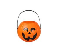 Generisch Decoraciones de Halloween Plástico Portátil Ojo Torcido Cara Smiley Adornos de Cubo de Calabaza Adornos Portátil de Cubo de Calabaza Dulces, Modelo Cd Puede Brillar Y Gritar (A)
