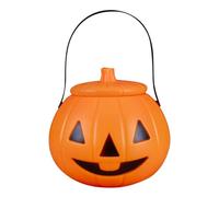 Generisch Decoraciones de Halloween Plástico Portátil Ojo Torcido Cara Smiley Adornos de Cubo de Calabaza Adornos Portátil de Cubo de Calabaza Dulces, Modelo Cd Puede Brillar Y Gritar (C)