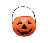 Generisch Decoraciones de Halloween Plástico Portátil Ojo Torcido Cara Smiley Adornos de Cubo de Calabaza Adornos Portátil de Cubo de Calabaza Dulces, Modelo Cd Puede Brillar Y Gritar (B)