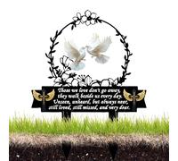 Generisch Decoraciones para tumbas - Marcador acrílico 2D para tumba con corazón y cruz, estaca conmemorativa para jardín de cementerio, resistente a la intemperie, simpatía para decoración de tumbas