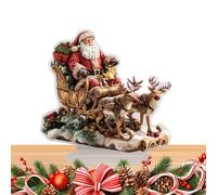 Generisch Décoration De Noël 2D Père Noël - Estatua Plate En Acrylique | Pièce Maîtresse Artistique Hivernale Sans Support Pour Décoration De Maison, Bureau, Fêtes, Cadeau Pour Adolescents et Adultes