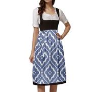 Generisch Delantal alemán con cordones para mujer, vestido tradicional de cosplay, elegante, traje histórico para fiestas, uso diario (azul marino, S)
